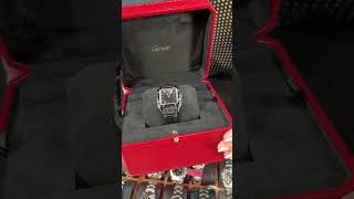 Cartier Santos Dumont Large Black Strap Steel Mens Watch WSSA0046 Review  SwissWatchExpo [upl. by Hun]