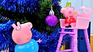 Giochi per bambini Addobbi per l albero di Natale Video con i giocattoli [upl. by Yelkcub]