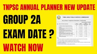 TNPSC Annual Planner New Update  Group2A Exam Date  Watch Now  Veranda Race [upl. by Llezniuq]