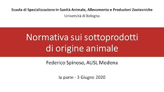 Normativa sui sottoprodotti di origine animale  I parte [upl. by Nipahc]