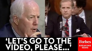 JUST IN John Cornyn Plays Past Video Of Biden And Clarence Thomas He Says Is A Searing Memory [upl. by Salsbury193]