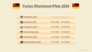 Ferien Rheinland Pfalz 2024 [upl. by Oitaroh]