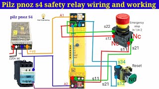 Pilz safety relay wiring and working  PILZ PNOZ s4 relay Troubleshooting [upl. by Gottfried]