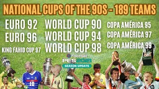 Patch  Seleções Nacionais dos anos 90  Copas do Mundo  Euro Cups  Copa América  Option File [upl. by Donelle257]