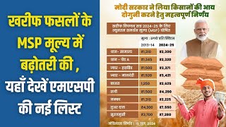 खरीफ फसलों के MSP मूल्य में बढ़ोतरी।। MSP 202425 mpeuparjan [upl. by Jacobine]