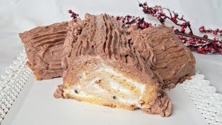 TRONCHETTO DI NATALE DOLCE SENZA COTTURA  Ricetta Facile e Veloce [upl. by Enoitna727]