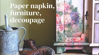 Napkin decoupage furniture with a twist [upl. by Naujyt422]