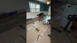 Day 14 Installing luxury vinyl plank House project 1970s Home Renovation [upl. by Femmine676]