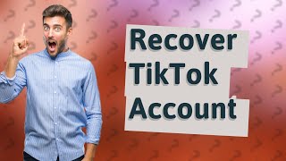 How do I reactivate a deleted TikTok [upl. by Birchard]