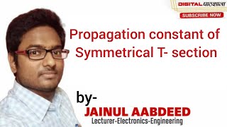 NFTL UNIT Networks Lecture 4 propagation constant of T section [upl. by Ayor690]