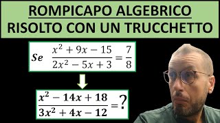 Rompicapo algebrico risolto con un trucchetto fantastico [upl. by Joya]