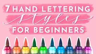 7 Hand Lettering Styles for Beginners  Hand Lettering Ideas and Modern Calligraphy Fonts [upl. by Wellington678]