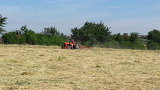 Haymaking UK June 2018  rowing up  Massey Ferguson MF 35 wit PZ 300 haybob part 1 [upl. by Orpah]