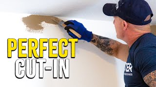 Perfect Ceiling Cut Ins Painting A Straight Line On A Wall How to cut in paint edges [upl. by Kellene]