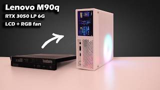 Lenovo M90q 3D case mod RGB fan 35in LCD  RTX 3050 LP CPU fan noice fixed [upl. by Kailey]