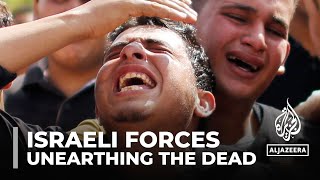 Unearthing the dead Israeli forces destroy cemetery in Gaza city [upl. by Aenej]