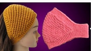 Knitting 3 In 1 EarwarmerHeadbandCapMask Requested Video For all Ages amp Girlsboys [upl. by Michele]