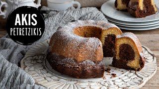 Chocolatevanilla Bundt cake  Akis Petretzikis [upl. by Benjie]