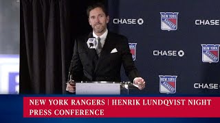 New York Rangers Henrik Lundqvist Night  Press Conference [upl. by Attikram]