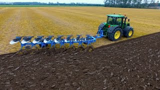 OnLand Ploughing  John Deere 7270R  8 furrow Lemken Diamant 11  KMWP Ploegen  Pflügen [upl. by Ahsikyw]