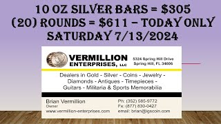 Tampa Coin Dealer Selling 1 oz Silver Rounds amp 10 oz Silver Bars Under Spot  Today Only  CAH Only [upl. by Magas]