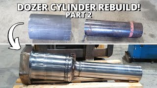 CAT D10 Dozer Cylinder Rebuild  Part 2  Making the New Barrel [upl. by Osmo834]