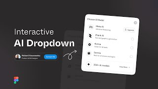 Figma Prototype  Interactive AI Dropdown Component Prototype [upl. by Ordnazil]