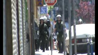 1May AthensClashes around Polytechnic Exarchia [upl. by Alleinad]