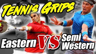 Tennis Grips Eastern Vs Semi Western Forehand [upl. by Tuhn]