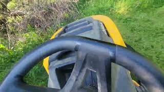 42 Part 2 Mowing tall grass and finding a hidden obstacle [upl. by Nerty768]