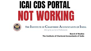 ICAI CDS Portal Not working  Solution [upl. by Benn530]