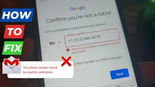 This phone number cannot be used for Verification  Gmail Account  Play Store  Problem Solve [upl. by Immac]