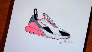 تعلم رسم حذاء رياضي Nike Air max سهل جدا  Comment dessiner une chaussure NIKE Air max [upl. by Sirk342]