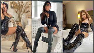 Latest amp Outstanding Leather faux leggings boots l Incredible Over Knee Boots thigh high boots new [upl. by Bekelja197]