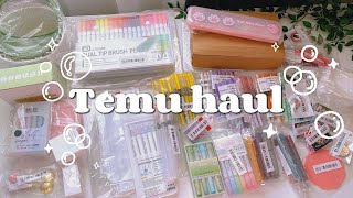 Huge Temu Haul  Stationery  desk supplies✨🌿30 OFF discount code  ASMR unboxing 🐇 [upl. by Erodroeht615]