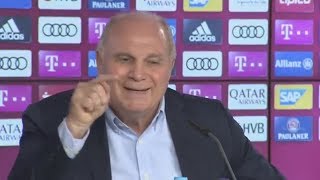 FC BAYERN MÜNCHEN Wütender Uli Hoeneß teilt kräftig aus [upl. by Alleuqahs]