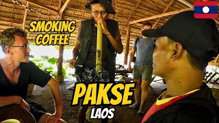 The PAKSE Loop  Smoking Coffee Flower With Locals In Rural LAOS [upl. by Ranite]