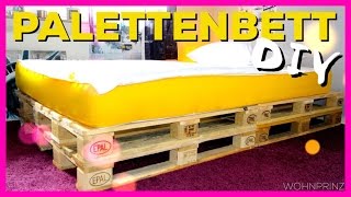 DIY PALETTENBETT mit Eve Matratze   WOHNPRINZ [upl. by Notnert]