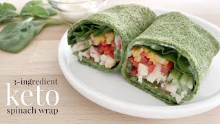 Keto 3ingredient Spinach Wrap [upl. by Nrubyar]