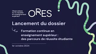 Lancement du dossier « Formation continue en enseignement supérieur » [upl. by Eillim]