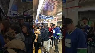 Canucks Fans Flood Skytrain After the Game 🇨🇦 shorts VividVancouver [upl. by Maje]