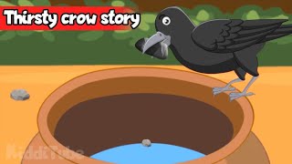 A thirsty crow l तिर्खाएको काग। Kids Story in Nepali l Stories [upl. by Enyalahs]