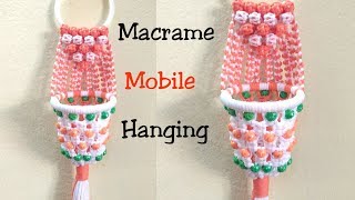 Simple Macrame Mobile hanger tutorial  How To Make Macrame Mobile hanging [upl. by Christenson]