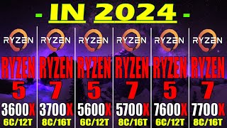 RYZEN 5 3600X vs RYZEN 7 3700X vs RYZEN 5 5600X vs RYZEN 7 5700X vs RYZEN 5 7600X RYZEN 7 7700X [upl. by Lubeck]