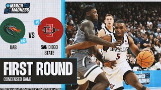 San Diego State vs UAB  First Round NCAA tournament extended highlights [upl. by Joktan]