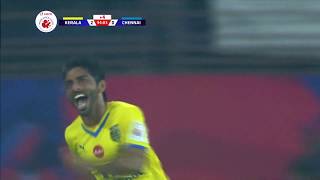 Sushanth Mathews stunning goal in the Hero ISL 2014  Kerala Blasters vs Chennaiyin FC [upl. by Valli]