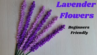 Crochet LAVENDER FLOWERS EasyBeginners Friendly Flower Crochet [upl. by Lunette]