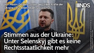 Stimmen aus der Ukraine Unter Selenskyj gibt es keine Rechtsstaatlichkeit mehr  Maxim Goldarb NDS [upl. by Cirre]