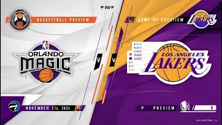 Orlando Magic vs Los Angeles Lakers Prediction 11 21 2024 Preview and Pick [upl. by Kcirdehs]