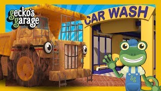 Dirty Diggers amp Dump Trucks in the Car Wash  Geckos Garage  Truck Cartoons For Children [upl. by Cleland133]